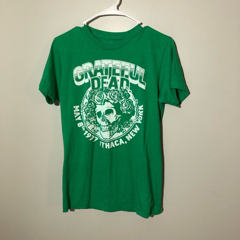 Ripple junction Grateful Dead green tshirt womens s 1997 Ithaca New York hippie